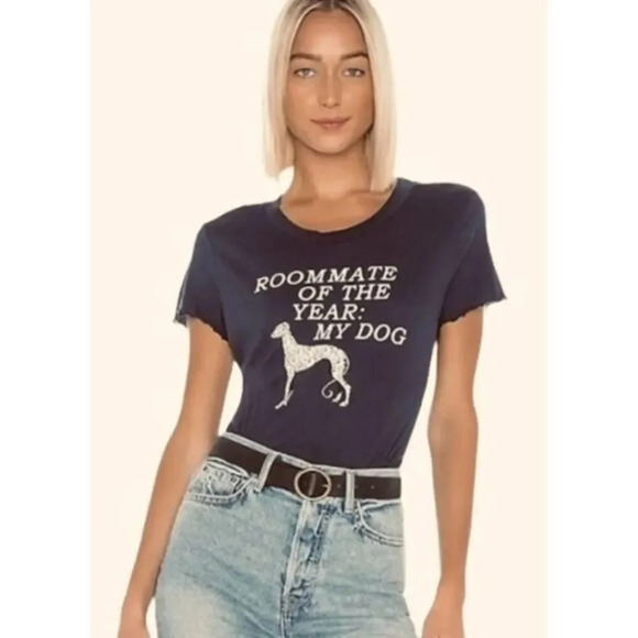 Wildfox NWT Roommate of the Year My Dog Dalmation Keke Gray T-Shirt Size Small - Picture 1 of 9